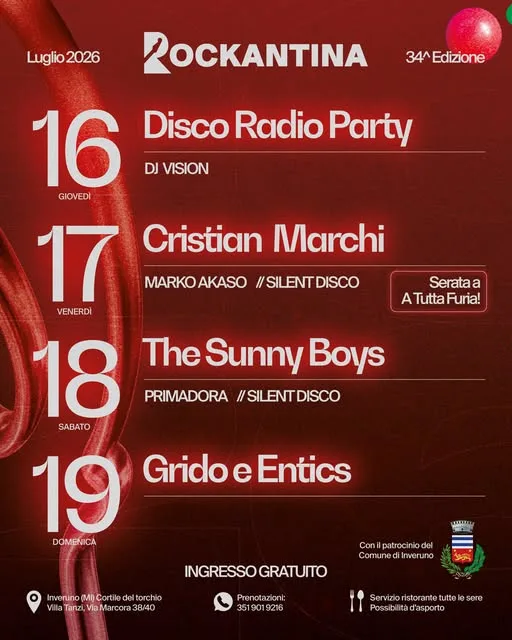 INVERUNO “ESTATE AL TORCHIO 2026” >> ROCKANTINA